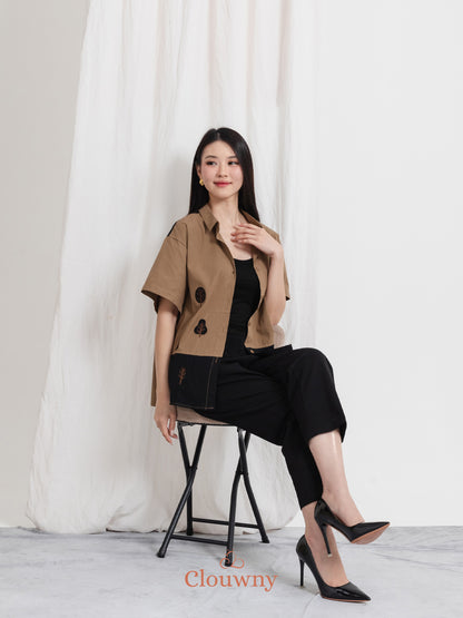 Yolka Cotton Shirt - Brown