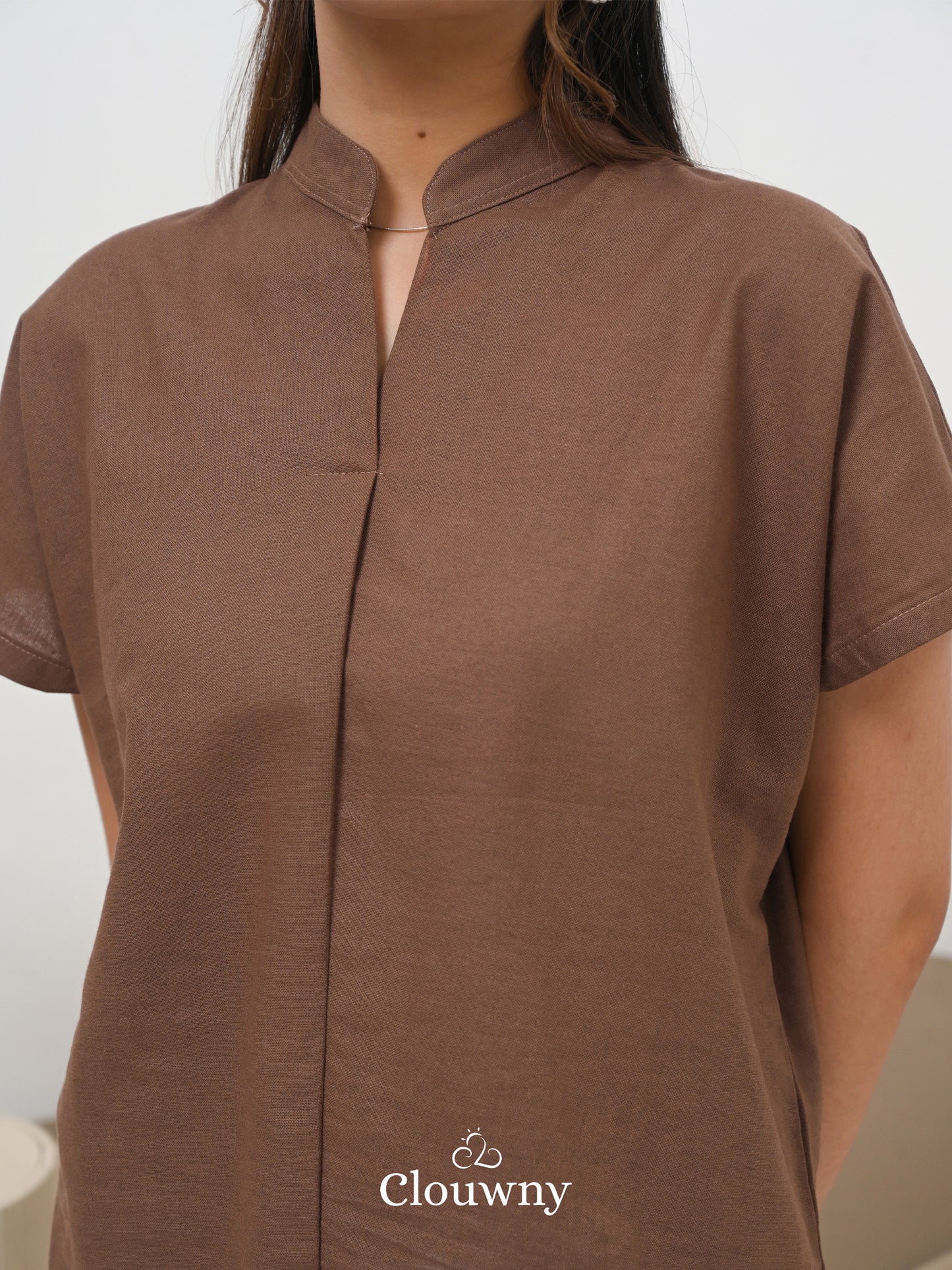 Marfie Loose Blouse Top - Coffee