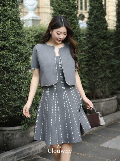 Girona Stitches Knit Set - Grey