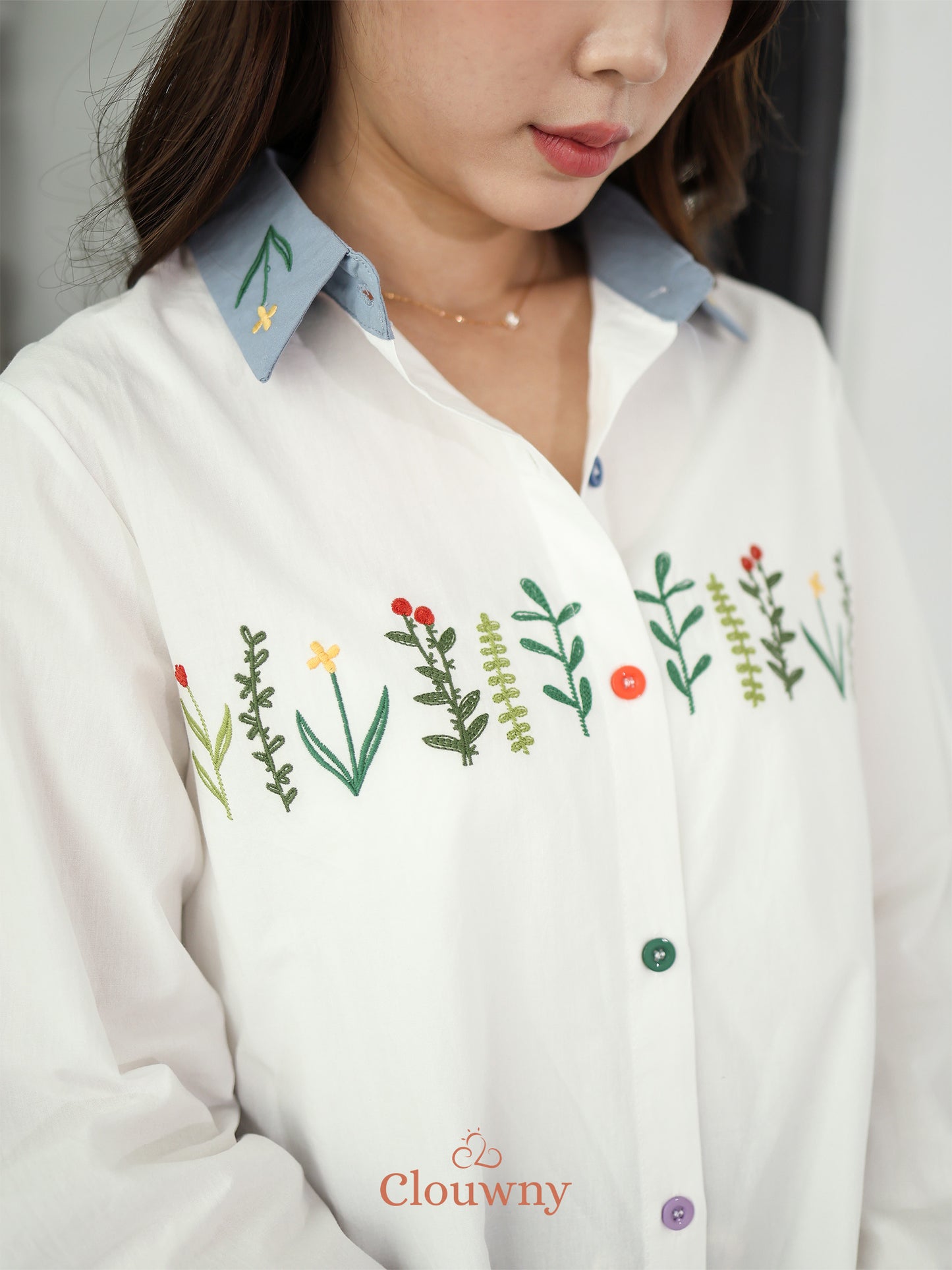 Lavena Button Shirt - White