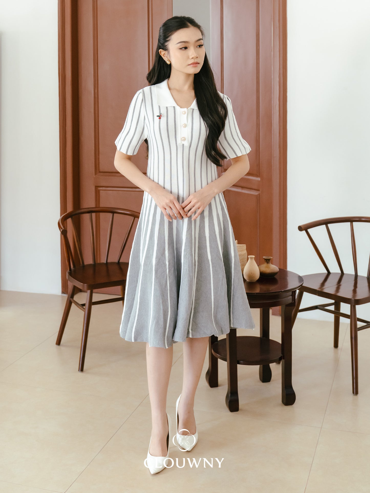 Maryn Gradient Dress - White