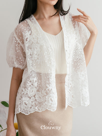 Lotus Lace Blouse - White