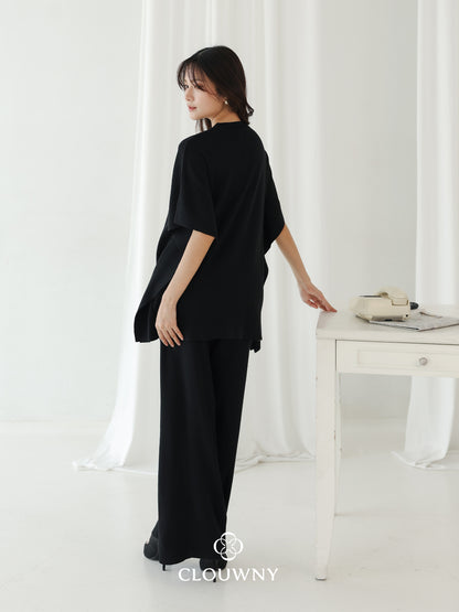 Joel Batwing Knit Set - Black