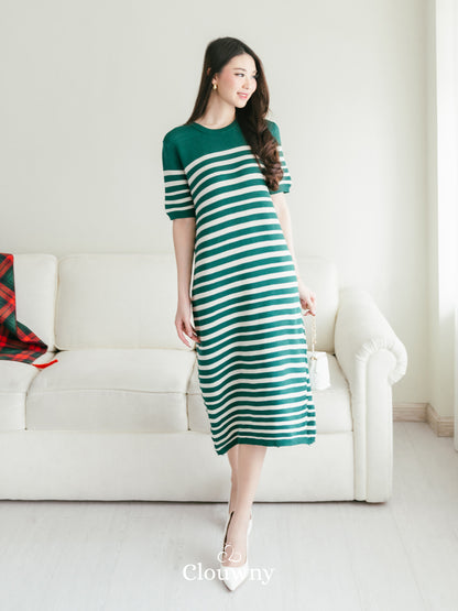 Mona Stripes Dress - Green