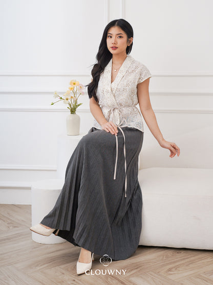 Aretha Pleated Skirt - Grey