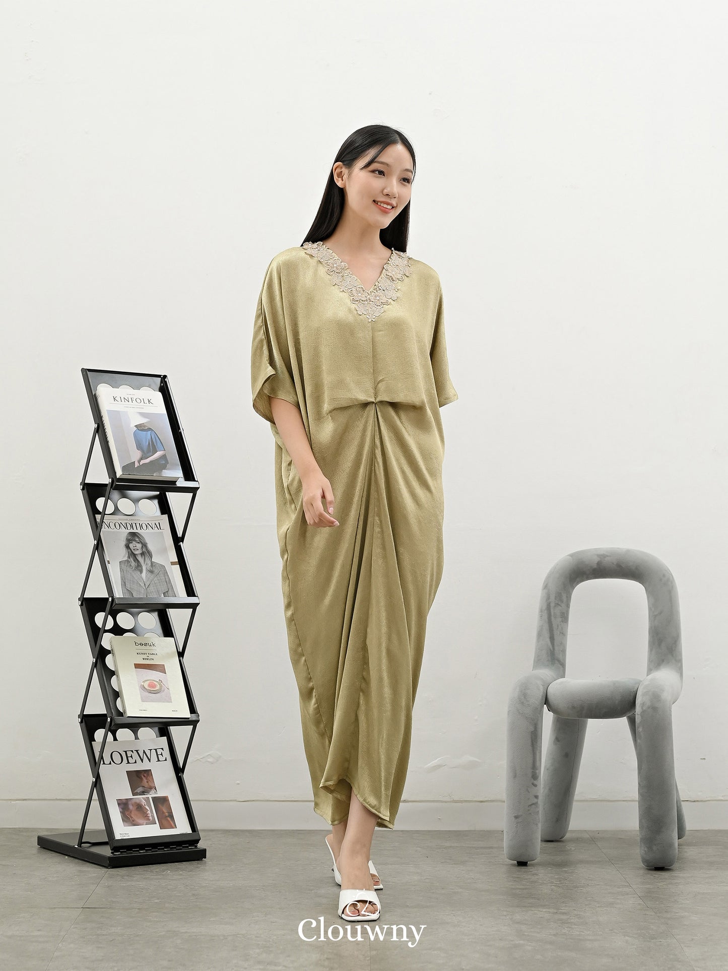 Neba Kaftan Dress - Olive