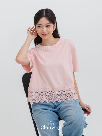 Megan Pearl Blouse - Pink