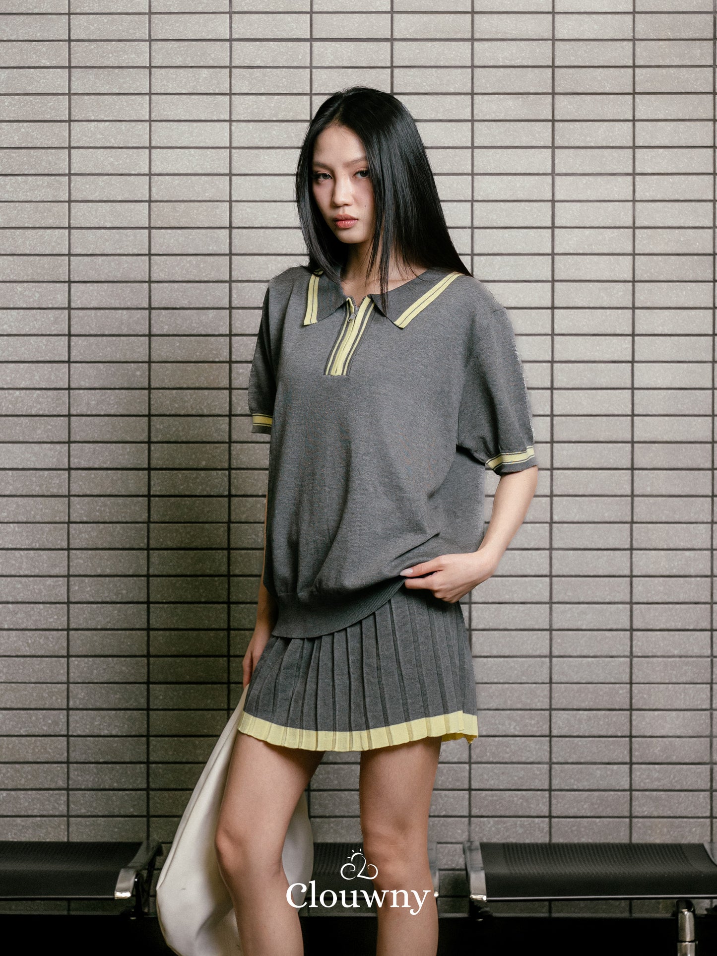 Vermont Zipper Knit Set - Grey