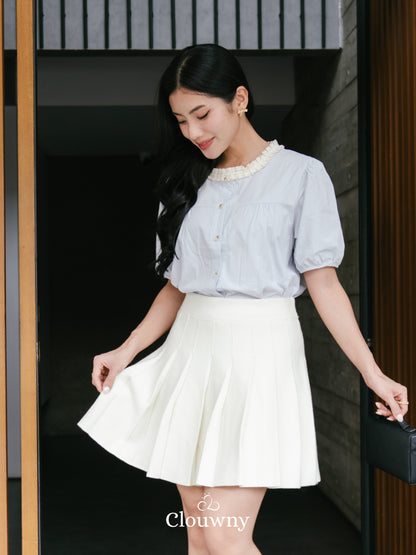 Machi Collar Lace Blouse - Blue
