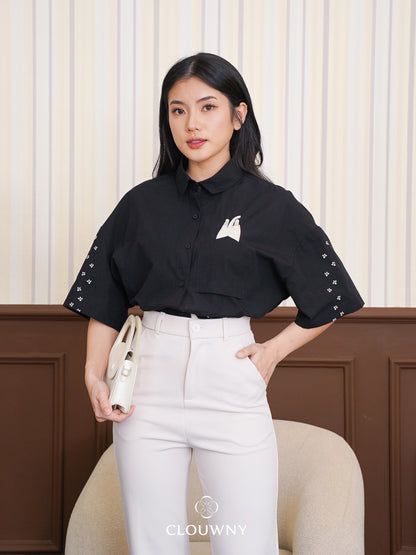 Miwa Cotton Blouse - Black
