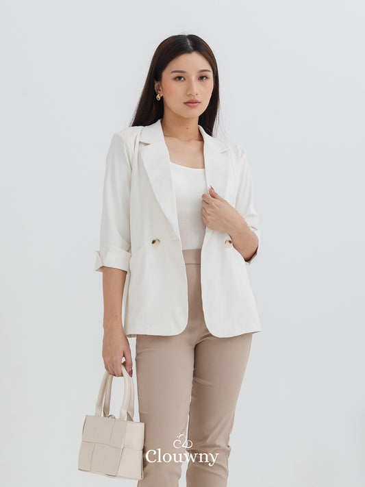 Jack Button Blazer - White