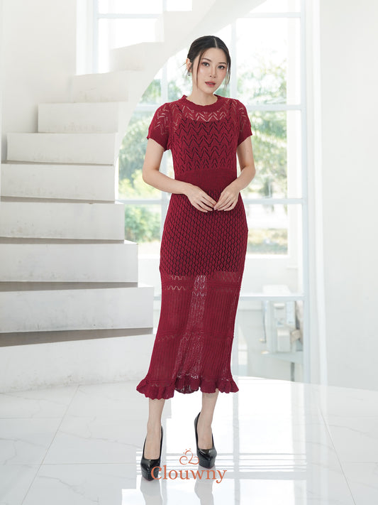Frabel Knit Dress - Maroon