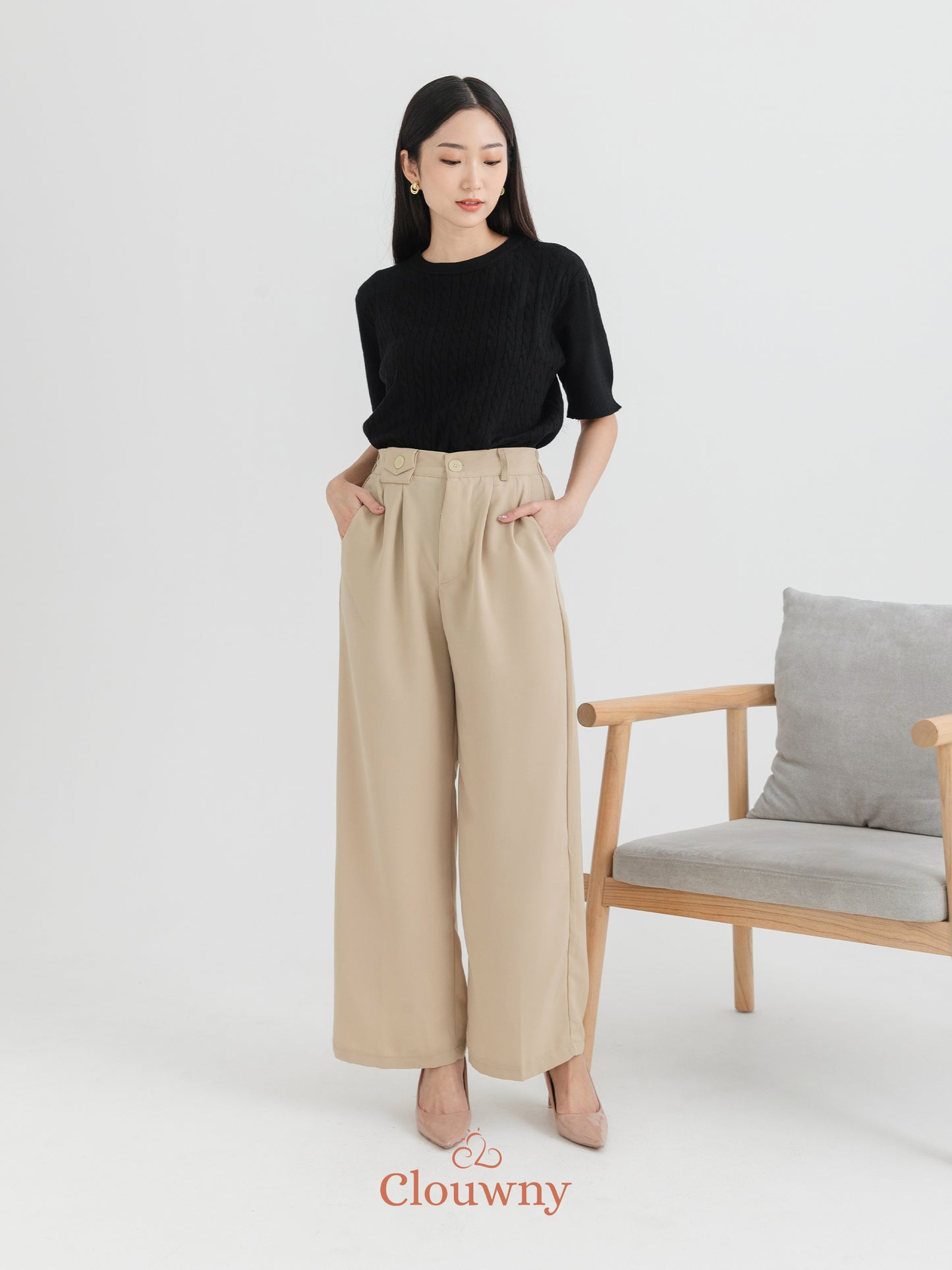 Karea Mini Pocket Pants - Nude