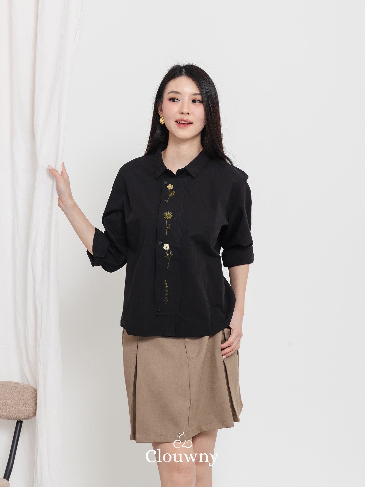 Autumn Cotton Shirt - Black