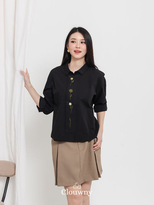Autumn Cotton Shirt - Black