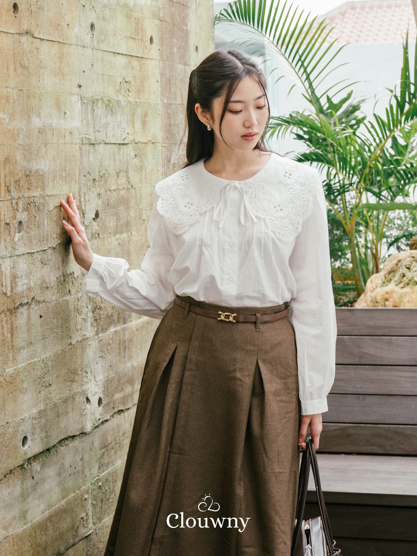 Patsy Lace Button Blouse - White
