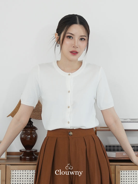 Cayan Knit Top - White
