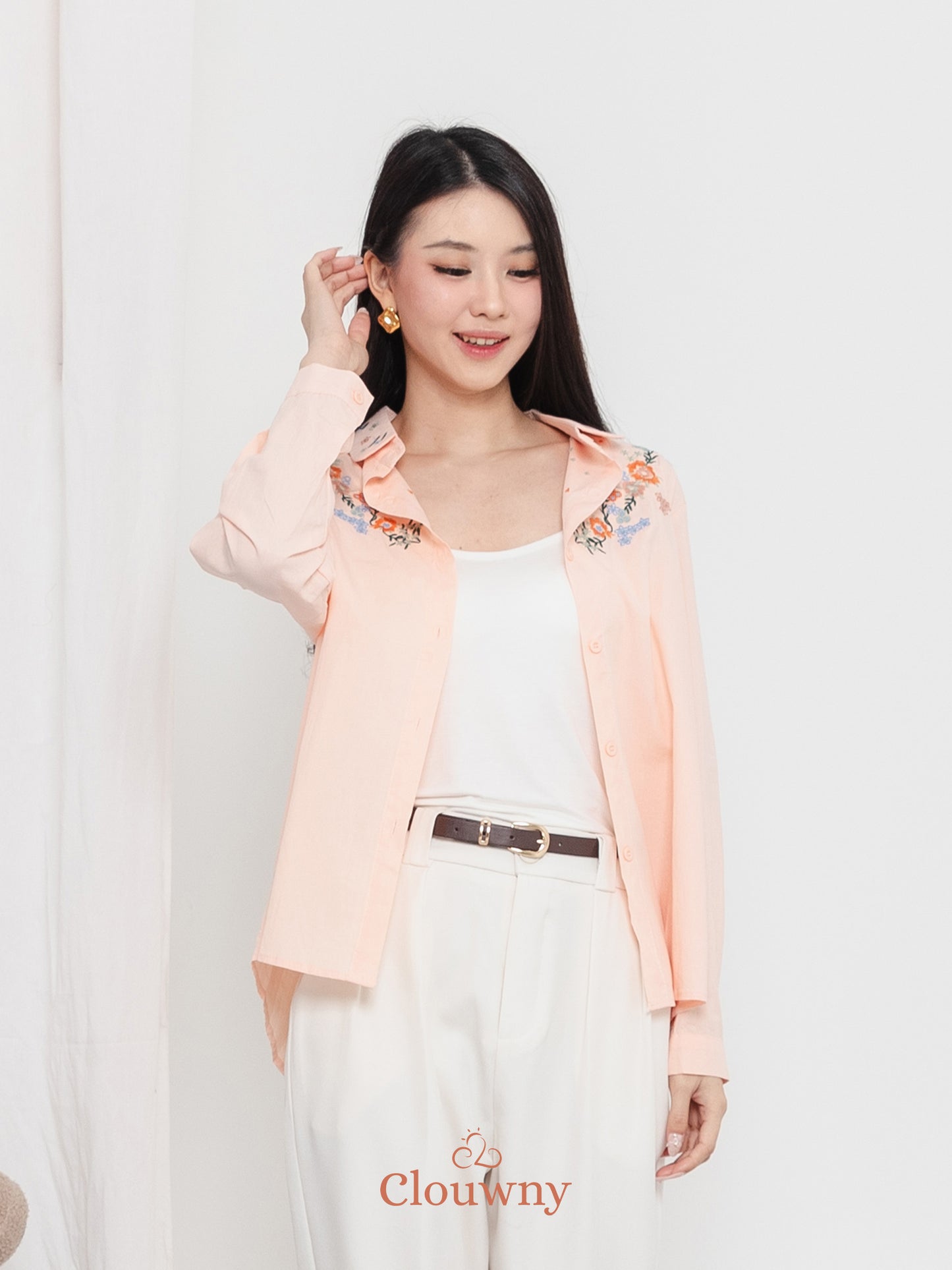 Daria Cotton Shirt - Peach