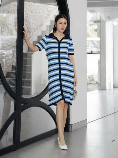 Butter Stripes Dress - Blue