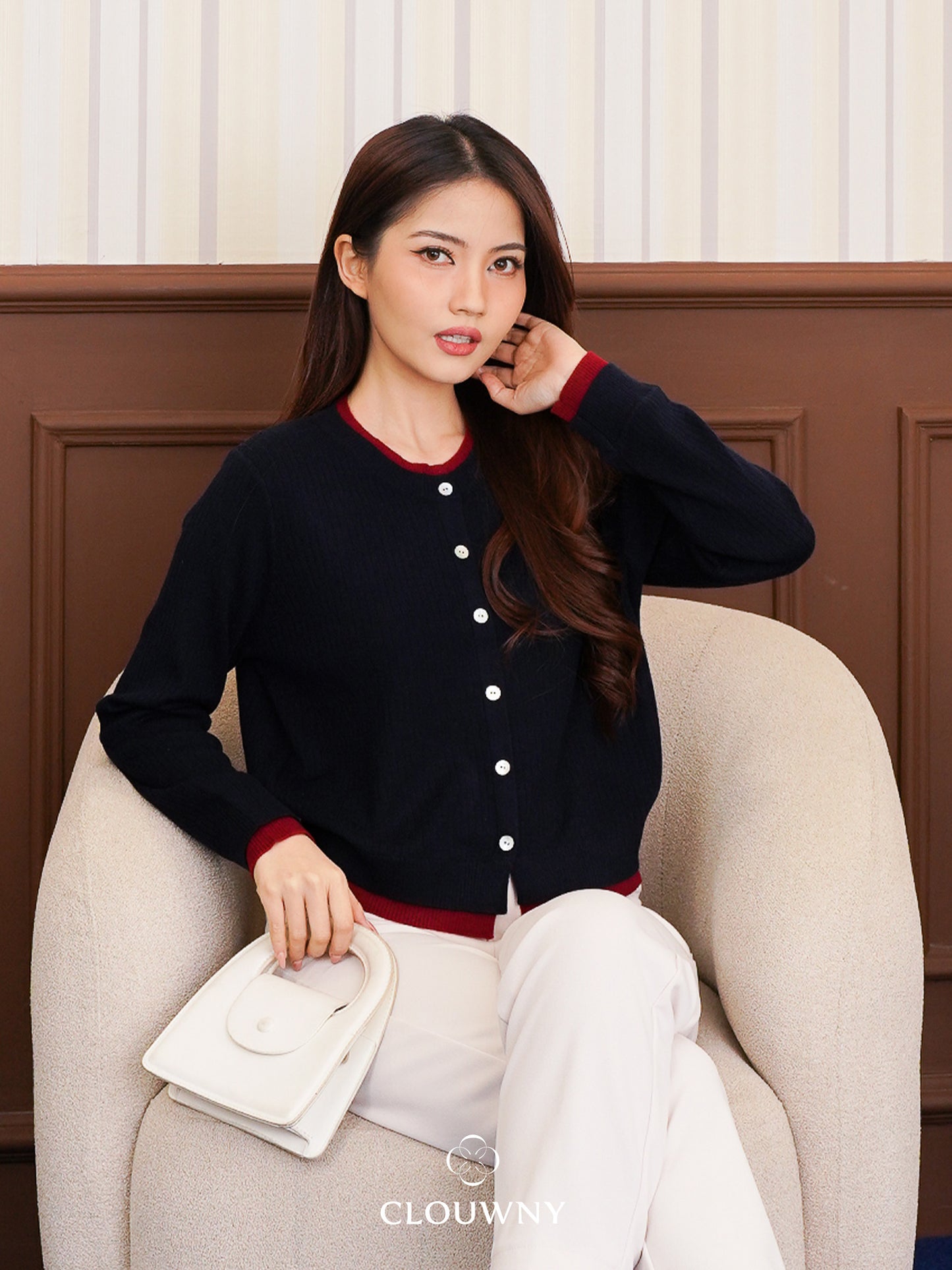 Clement Button Cardigan - Navy