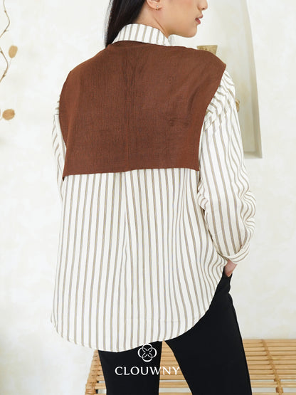 Candela Stripes Scarf - Cream