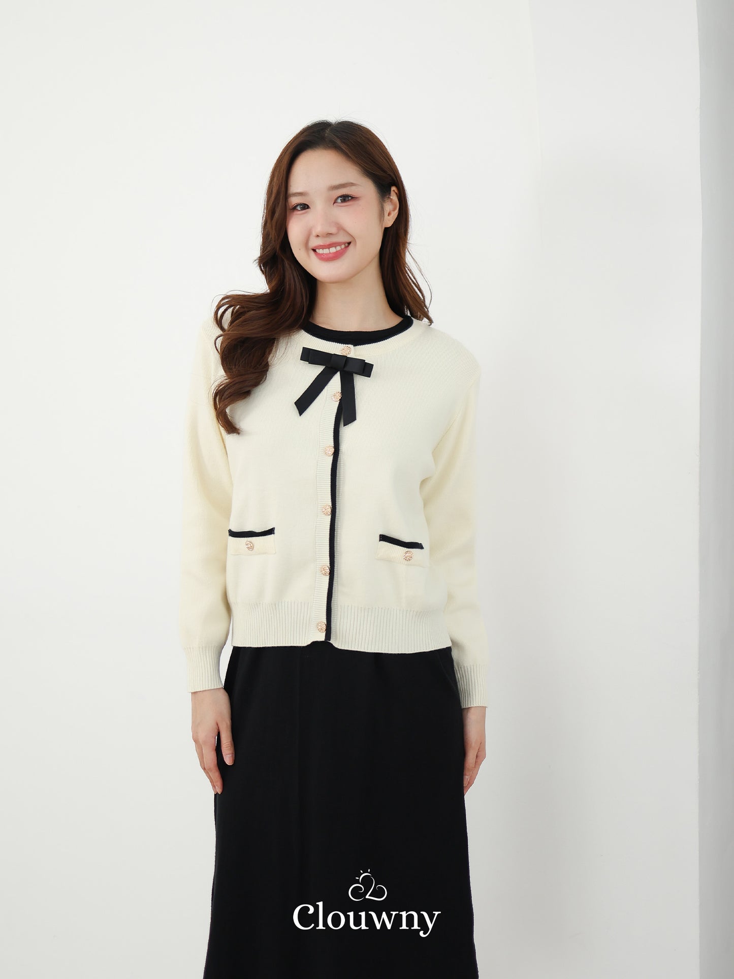 Fedora Button Knit Cardigan - Cream