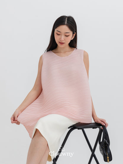 Olza Pleats Top - Dusty Pink