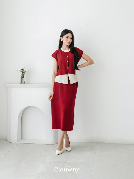 Resta Knit Set - Maroon