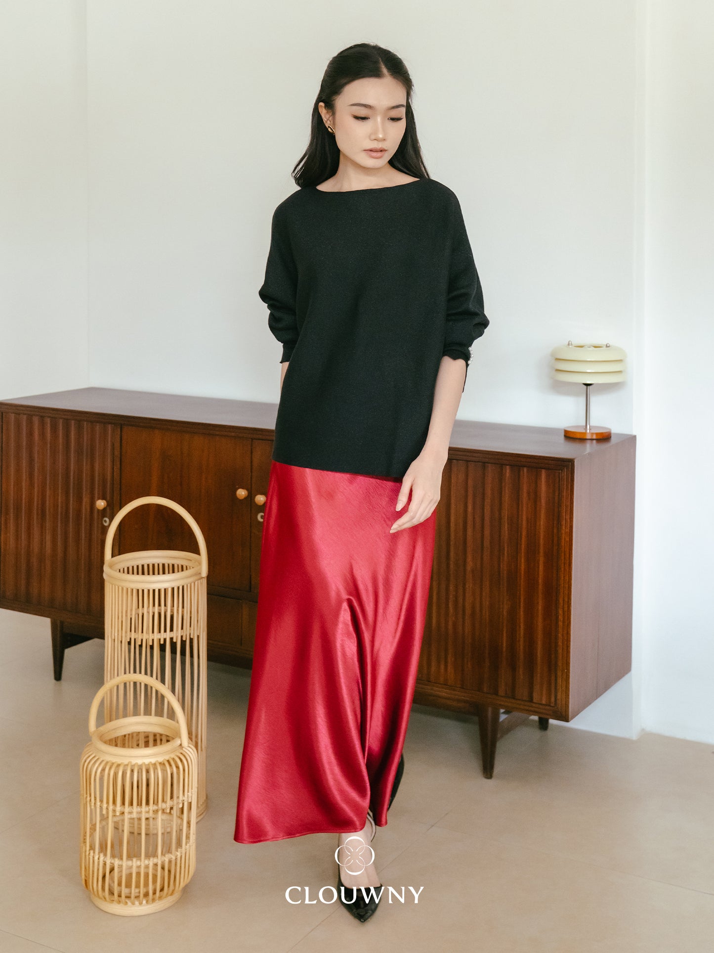 Briela Long Skirt - Rubyred