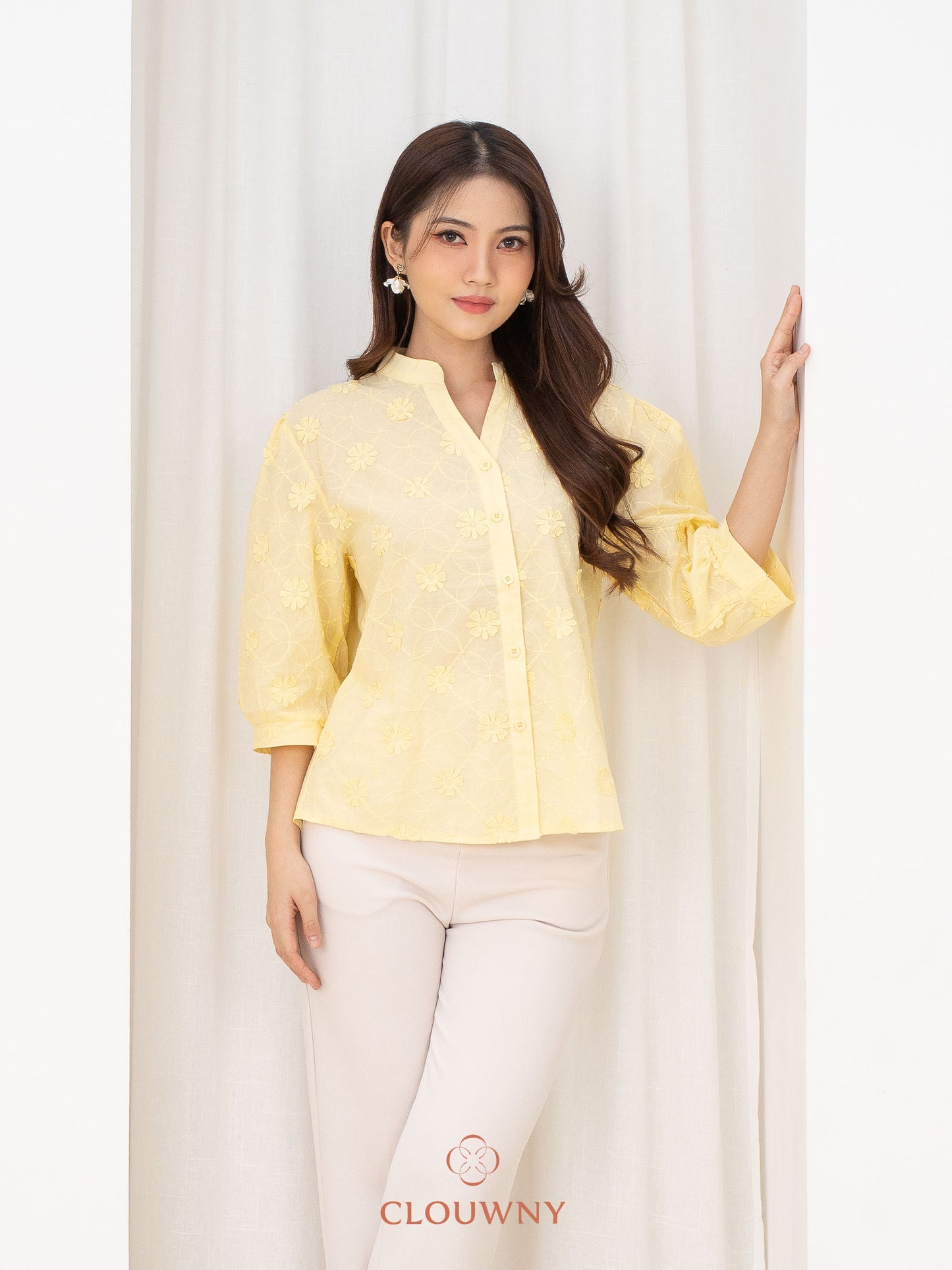 Farida Flower Blouse - Yellow