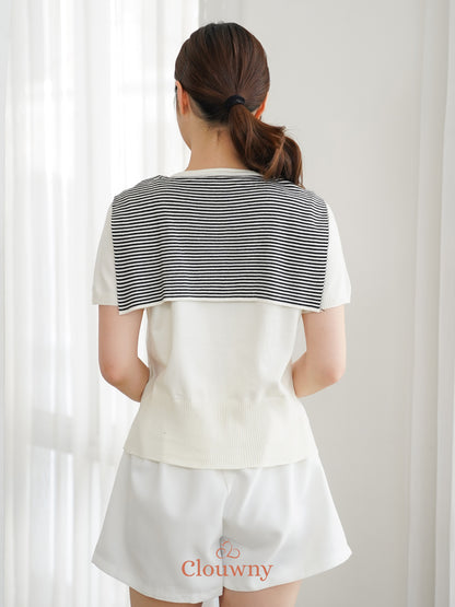 Yama Scarf Knit Top - Broken White