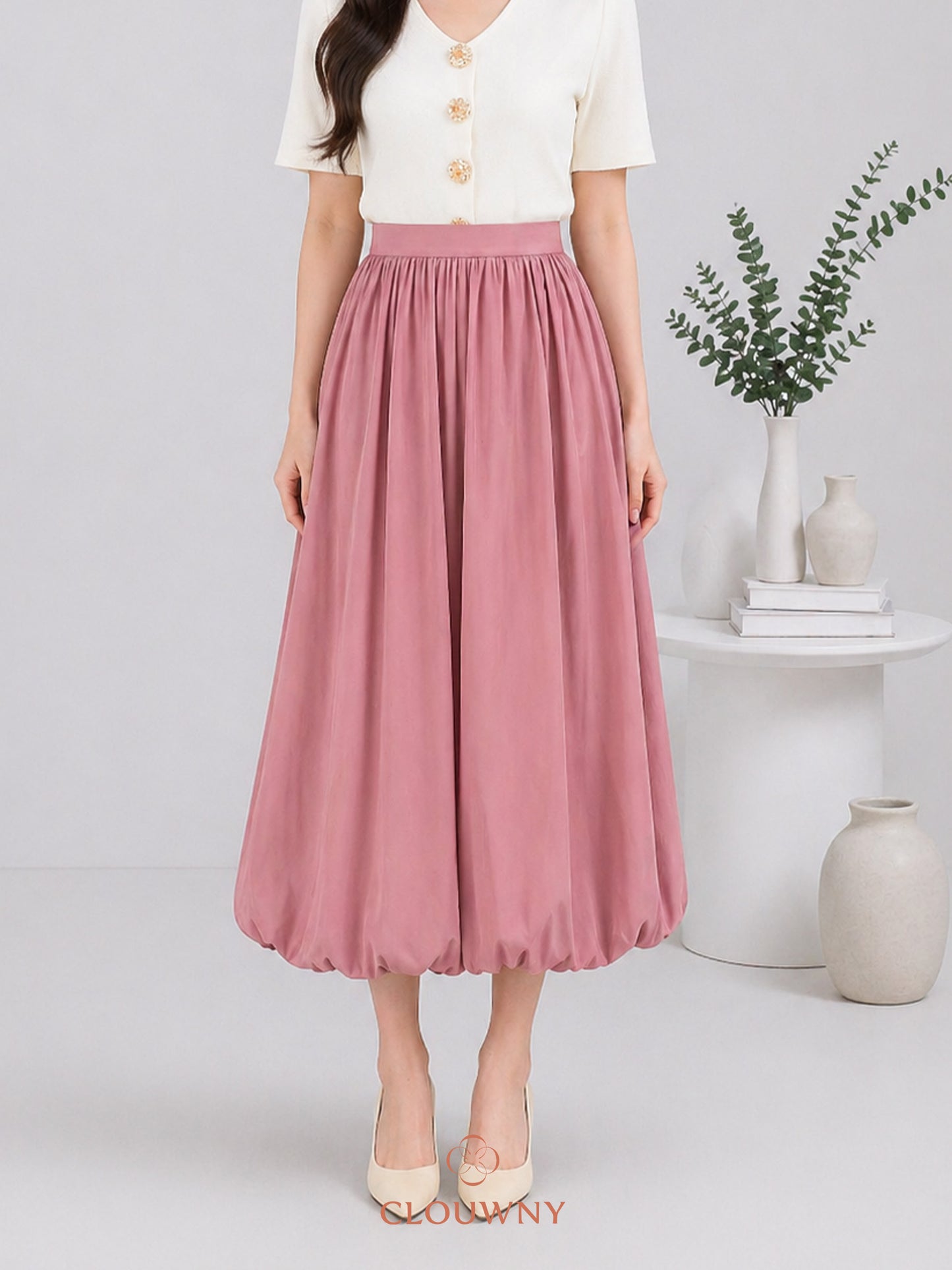 Elowen Ballon Skirt - Pink