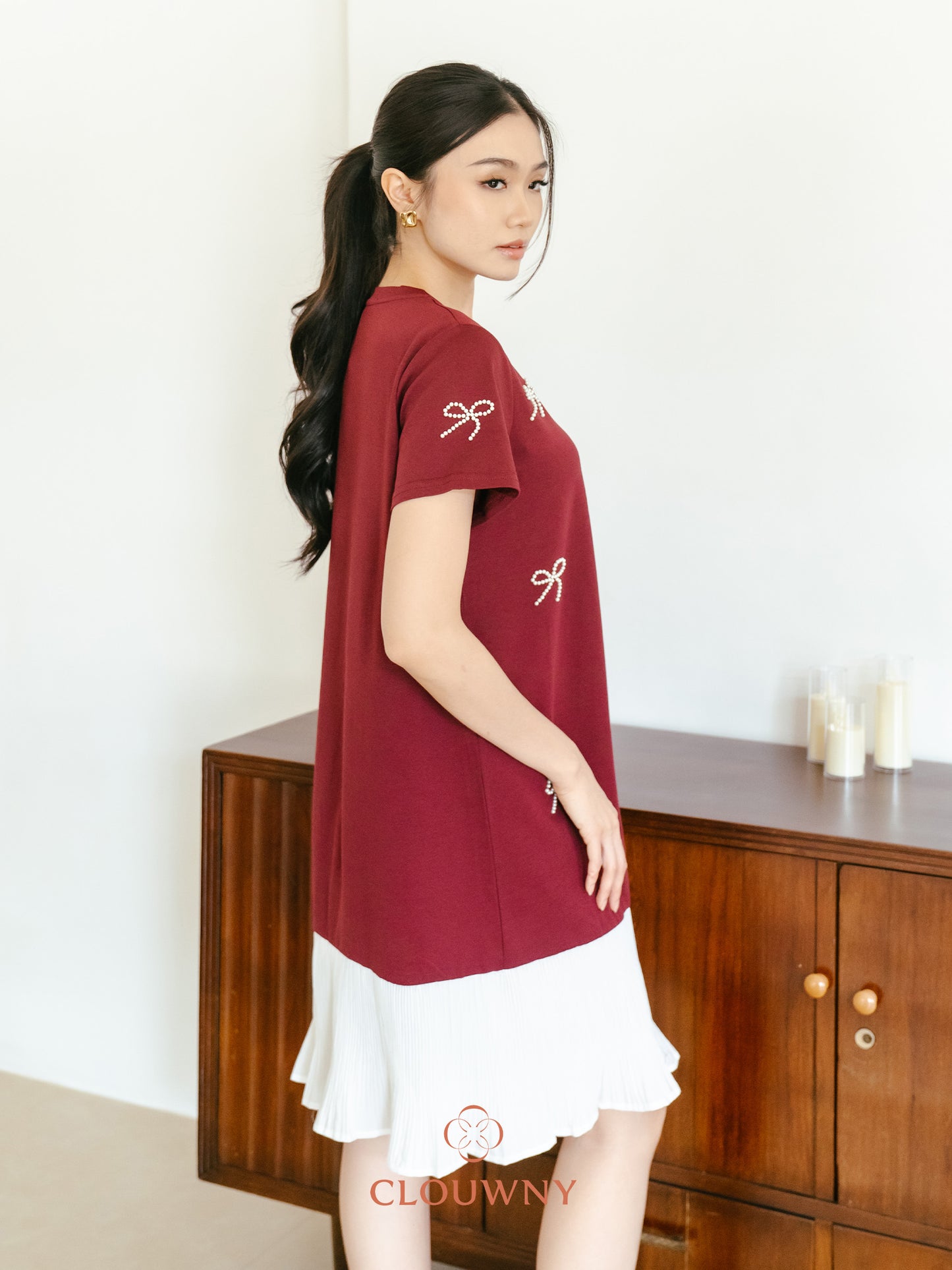 Dania Bow Dress - Magenta