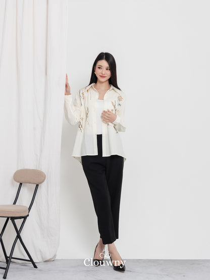 Katerin Flower Shirt - Cream