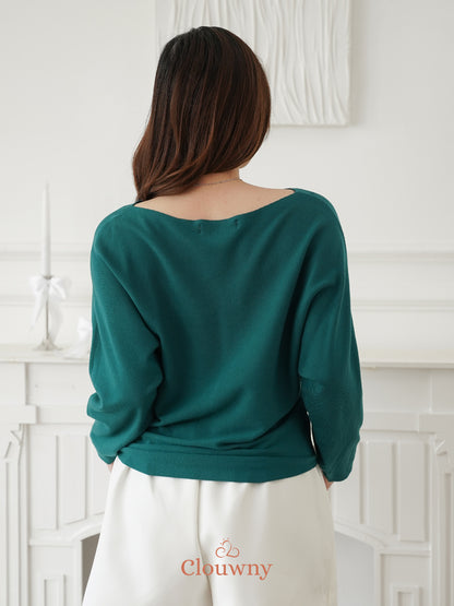 Beatrix Sabrina Knit Top - Green