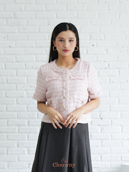 Michigan Tweed Top - Pink