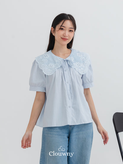 Kaito Lace Blouse - Blue