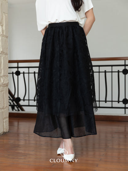 Vera Lace Skirt - Black