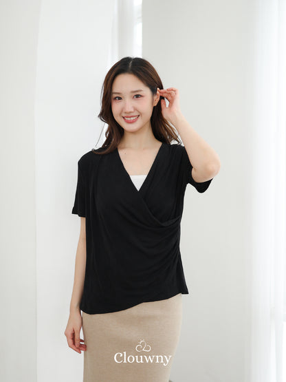 Ladel String Knit Top - Black