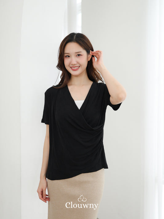 Ladel String Knit Top - Black