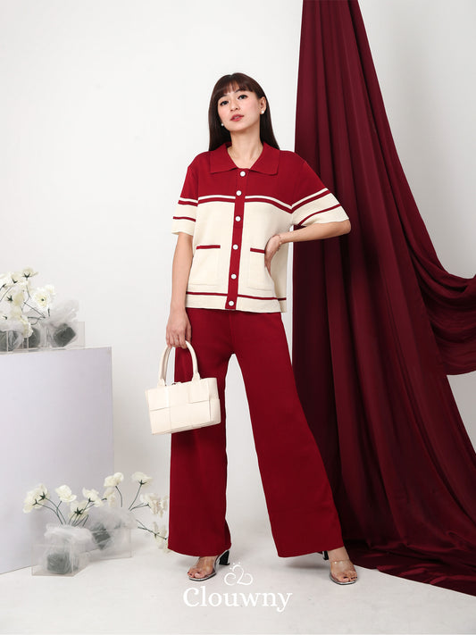 Roger Knit Set - Maroon