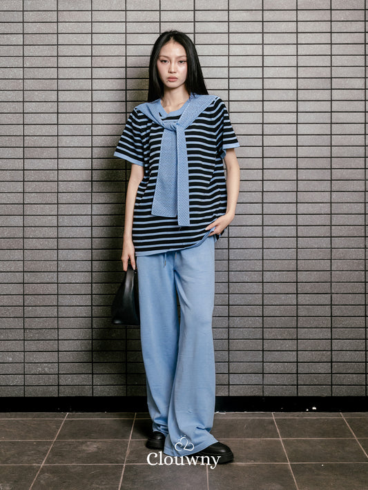 Crystal Scarf Knit Set - Blue