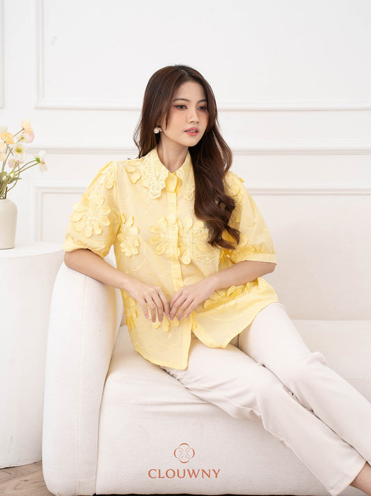 Daren Lace Shirt - Yellow