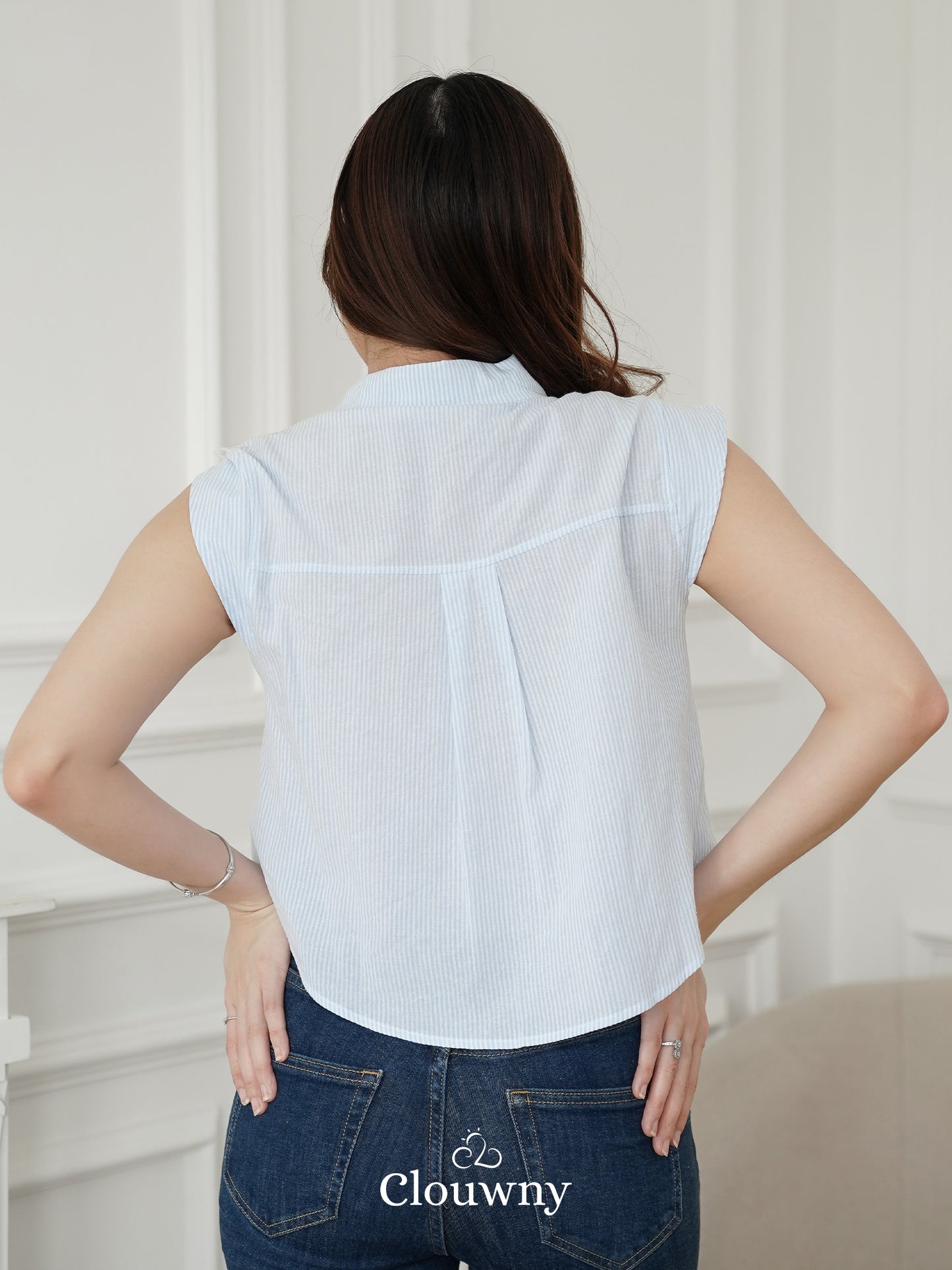 Abigail Cotton Blouse - Blue