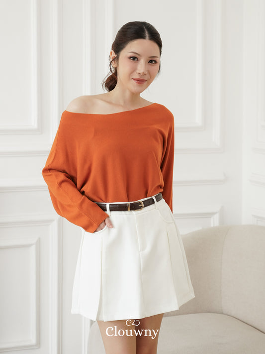 Beatrix Sabrina Knit Top - Coral