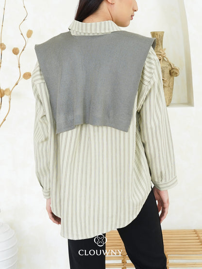 Candela Stripes Scarf - Sage Green