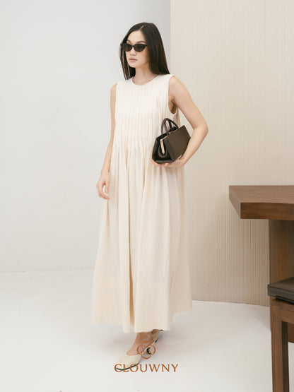Siena Linen Maxi Dress - Cream