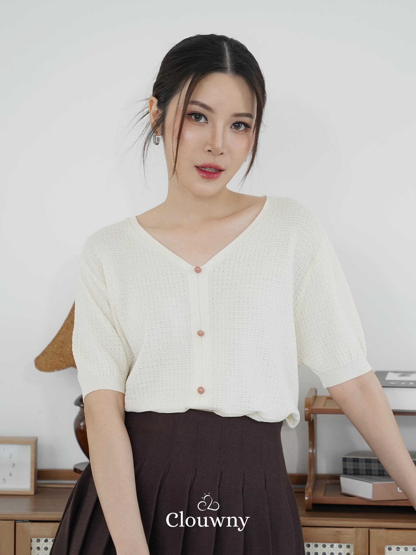 Vianey Knit Top - Cream