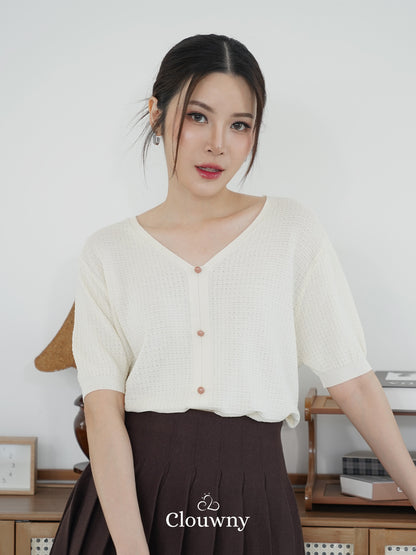 Vianey Knit Top - Cream