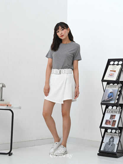 Maxime Denim Skort - White